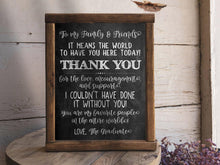 To My Family And Friends Thank You Sign Graduation PRINTABLE Party Decorations