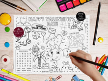 Dinosaur Valentines Day Placemat PRINTABLE For Kids Dino