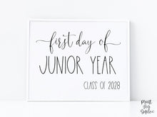 First Day Of Junior Year Sign PRINTABLE Back To School Sign Photo Prop
