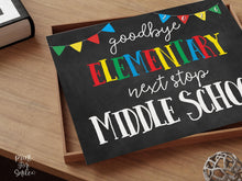 Last Day Of Elementary School Sign, Elementary Graduation Printable, 5th Grade Colorful Chalkboard School Photo Prop