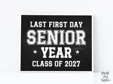 First Day Of Senior Year Sign Sports PRINTABLE Chalkboard Boy Last First Day School Style, High School Sign, Bold Simple Minimalist Modern
