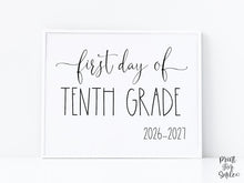 First Day Of 10th Grade Sign Tenth PRINTABLE Back To School Sign Photo Prop