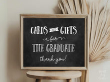 Cards And Gifts For The Graduate Sign, PRINTABLE Graduation Party Decor Chalkboard