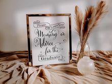 Graduation Memory Or Advice Cards Sign PRINTABLE Party Decorations