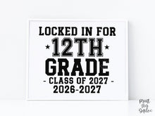 First Day Of 12th Grade Sign Boy Girl Printable, 1st Day Bold Clean Minimalist Back To School Sign