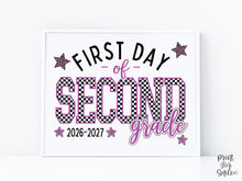 First Day of 2nd Grade Sign Printable, Trendy Checkered Leopard Preppy Poster, Second Grade 1st Day Back To School Sign, Instant Download