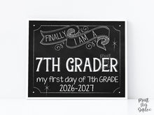 First Day Of 7th Grade Sign, Seventh Grade Sign PRINTABLE Back To School Sign Chalkboard, Instant Download