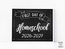 First Day Of Homeschool Sign PRINTABLE Chalkboard School Sign, Photo Prop, Instant Download