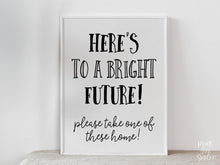 PRINTABLE Here's To A Bright Future Sign, Graduation Sign, Grad Party Decor