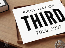 Bold First Day Of Third Grade Sign PRINTABLE 3rd Grade Minimalist Boy Back To School Sign, Photo Prop Simple, Neutral Clean Classic Modern