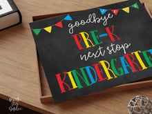 Pre-K Graduate Sign, Last Day Of Pre-K Printable, Colorful Chalkboard School Photo Prop