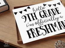 Hello 9th Grade Freshman Year Sign Printable, First Day Of Ninth Grade, Clean Back To School Sign