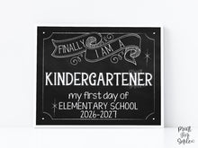 First Day Of Kindergarten Sign, Elementary School Sign Chalkboard PRINTABLE Photo Prop