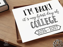 First Day of College Sign Printable, Back to School Sign, Clean + Chalkboard 1st Day College Poster for Boy or Girl