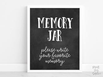 Memory Jar Sign Please Write Your Favorite Memory, PRINTABLE Grad Party Decor, Table Sign, College Graduation Sign, Chalkboard
