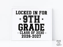 First Day Of 9th Grade Sign Boy Girl Printable, 1st Day Ninth Bold Clean Minimalist Back To School Sign