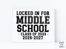 First Day Of Middle School Sign Boy Girl Printable, 1st Day 6th Grade Bold Clean Minimalist Back To School Sign