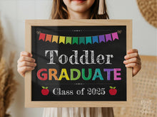 Toddler Graduation Sign, Toddler Graduate Sign, PRINTABLE, Chalkboard Photo Prop 2025