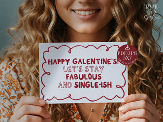 Cute Happy Galentines Day Card PRINTABLE, Trendy Best Friend Card Gift, BFF Card
