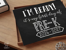 First Day of Pre-K Sign Printable, Back to School Sign, Clean + Chalkboard 1st Day PreK Poster for Boy or Girl