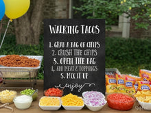 Walking Tacos Bar Sign Graduation PRINTABLE Grad Party Decor, Table Sign, College Graduation, Chalkboard