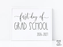 First Day Of Grad School Sign PRINTABLE Back To School Sign Photo Prop