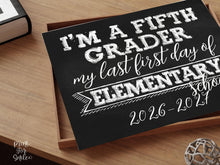 First Day Of 5th Grade Sign Fifth Grade Sign PRINTABLE School 1st Chalkboard 2026