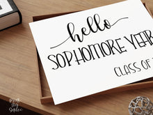 Hello Sophomore Year Sign Printable, First Day Of Sophomore Year, Back To School Sign, Clean, Instant Download