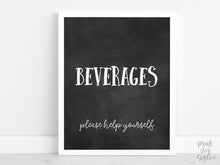 Beverages Sign, Graduation Sign, PRINTABLE Chalkboard Graduation Party Decorations, Table Sign, Grad Party Decor