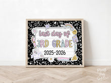 Last Day Of Third Grade Sign Pastel PRINTABLE, Last Day Of 3rd Grade, Last Day Of School Sign For Girl Photo Prop