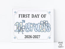 First Day Of 11th Grade Sign Modern Grandmillennial Whimsical Elegant School Sign Photo Prop Cute Coquette Floral Watercolor PRINTABLE