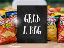 Grab A Bag Sign Chips Bar Sign Graduation Sign PRINTABLE, Graduation Decorations, Table Sign, Grad Party Decor, Chalkboard