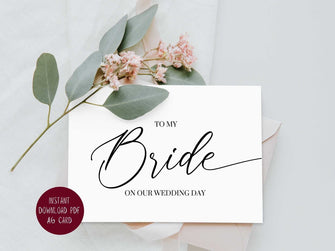 To My Bride On Our Wedding Day Card PRINTABLE