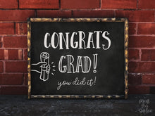 Congrats Grad Sign, Graduation Sign, You Did It, Congrats Grad Party Decorations PRINTABLE