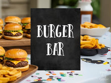 Burger Bar Sign Graduation Sign, PRINTABLE Graduation Party Decorations, Grad Party Decor