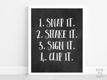 Snap It, Shake It, Sign It, Clip It, Photo Guest Book Sign, PRINTABLE Graduation Decor, Grad Party Decorations, Chalkboard Graduation Sign