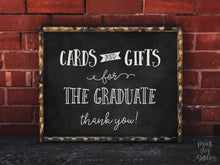 Cards And Gifts For The Graduate Sign, PRINTABLE Graduation Party Decor Chalkboard