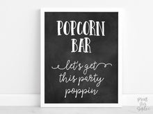 Popcorn Bar Sign PRINTABLE Graduation Sign, Grad Party Decor, Table Sign, College Graduation, Chalkboard
