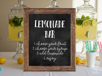 Lemonade Bar Sign PRINTABLE Graduation Sign, Party Sign, Party Decorations, Table Sign, Grad Party Decor, Chalkboard