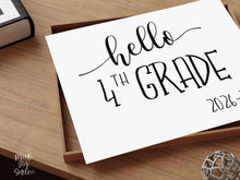 Hello 4th Grade Sign Printable, First Day Of Fourth Grade, Back To School Sign, Clean, Instant Download