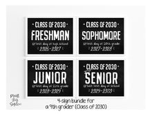 First Day Of Freshman Year Sign BUNDLE High School Signs, Class Of 2030, 9th Grade Sign, PRINTABLE Photo Prop, Chalkboard Modern Rustic