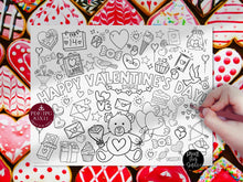 PRINTABLE Valentines Day Placemat For Kids, Coloring Page, Instant Download, Party Activity