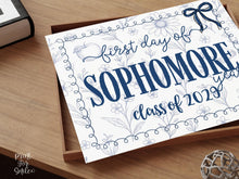 First Day Of Sophomore Year Sign, Toile PRINTABLE Back To School Sign, 1st Photo Prop, Coquette, Class Of 2029, 10th Grade Instant Download
