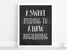 Graduation A Sweet Ending To A New Beginning Sign, PRINTABLE Graduation Party Decor, Graduation Sign, Grad Party Decor