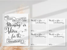 Graduation Memory Or Advice Cards Sign PRINTABLE Party Decorations