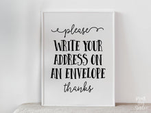 PRINTABLE Please Write Your Address On An Envelope Sign, Graduation Sign, Grad Party Decor, Decorations