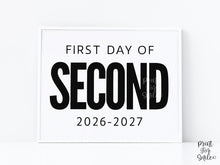 Bold First Day Of Second Grade Sign PRINTABLE, 2nd Grade Minimalist Boy Back To School Sign, Photo Prop Simple, Modern Clean Classic