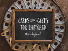 Cards And Gifts For The Grad Sign, PRINTABLE Graduation Party Decor Chalkboard