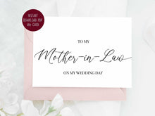 To My Mother In Law On My Wedding Day Card PRINTABLE