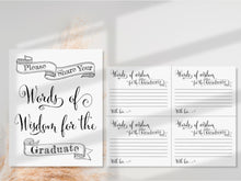 PRINTABLE Words Of Wisdom For The Graduate Sign And Cards Graduation Party Decorations
